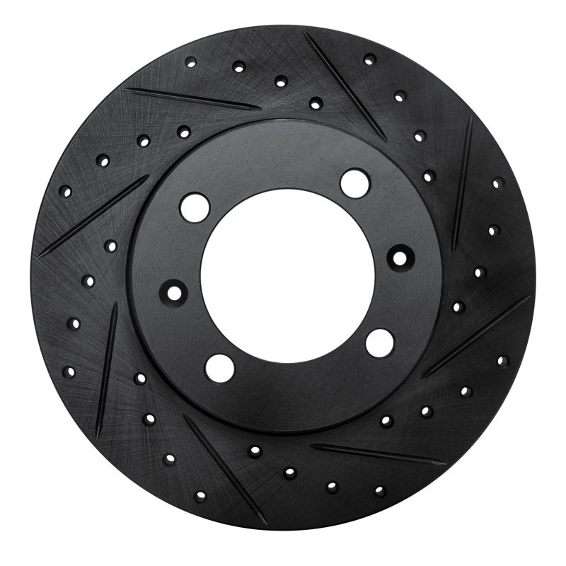 Picture of R1 81-87 Saab 900 Front Right Drilled & Slotted Black Brake Rotor