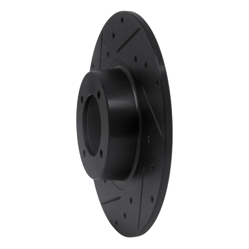 Picture of R1 62-80 MG MGB Front Left Drilled & Slotted Black Brake Rotor
