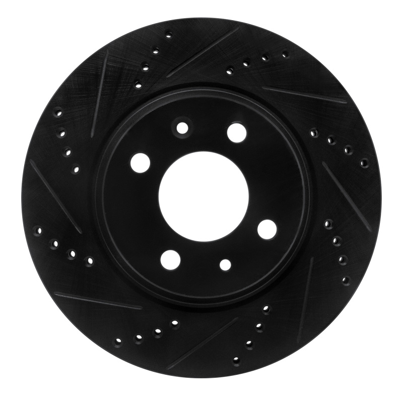 Picture of R1 86-86 Saab 9000 Front Left Drilled & Slotted Black Brake Rotor