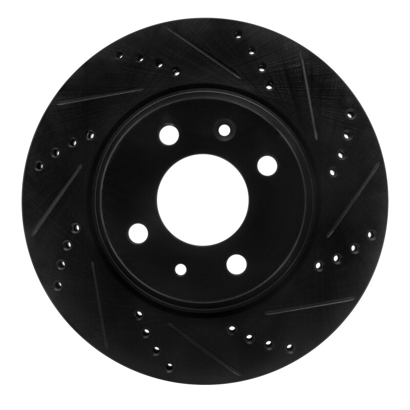 Picture of R1 86-86 Saab 9000 Front Right Drilled & Slotted Black Brake Rotor