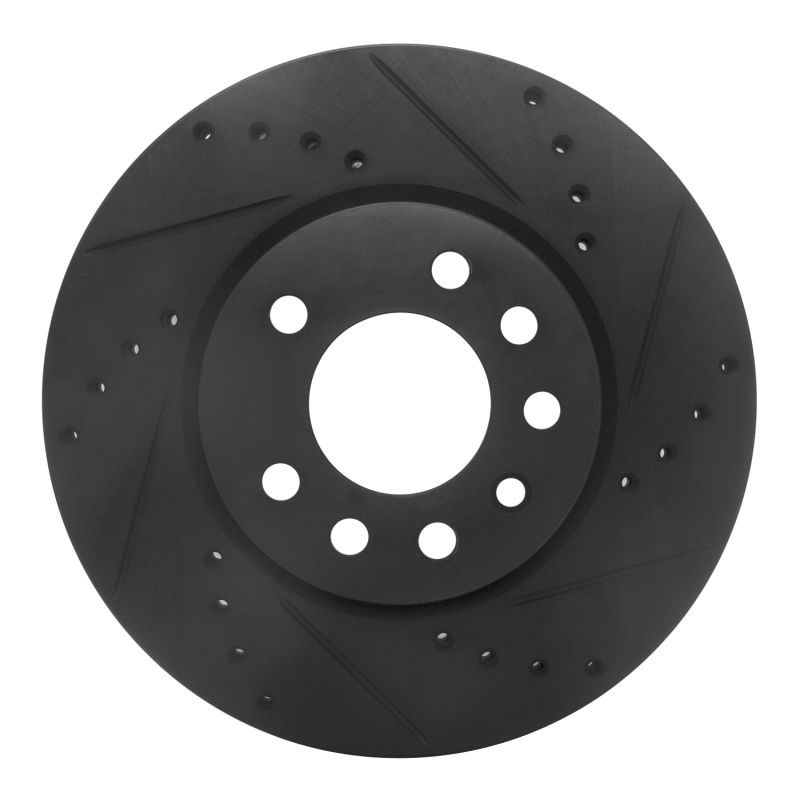 Picture of R1 94-96 Saab 900 Front Right Drilled & Slotted Black Brake Rotor