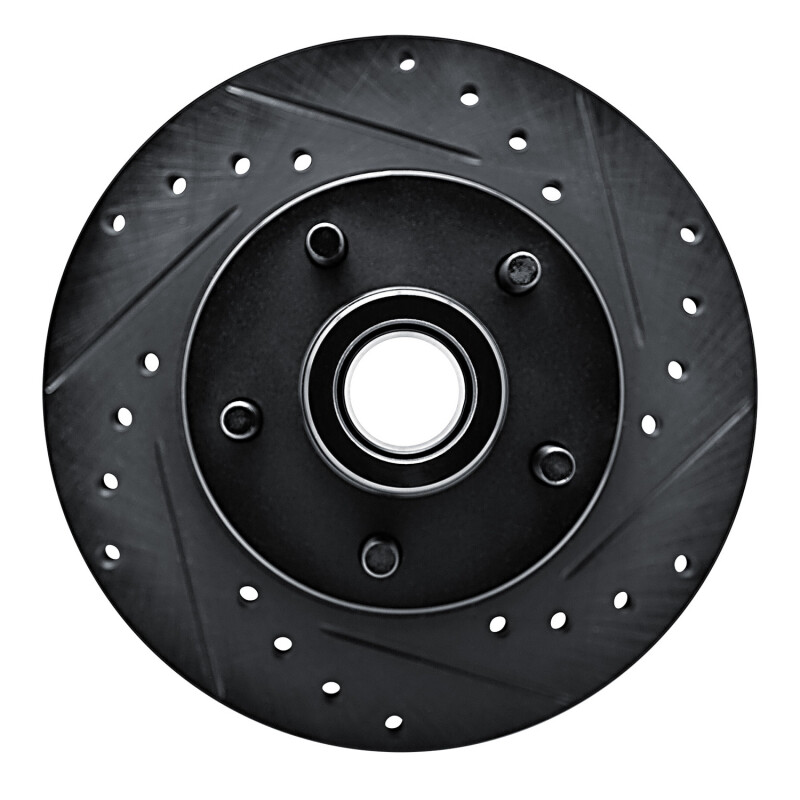 Picture of R1 79-83 American Motors PaceR Front Right Drilled & Slotted Black Brake Rotor