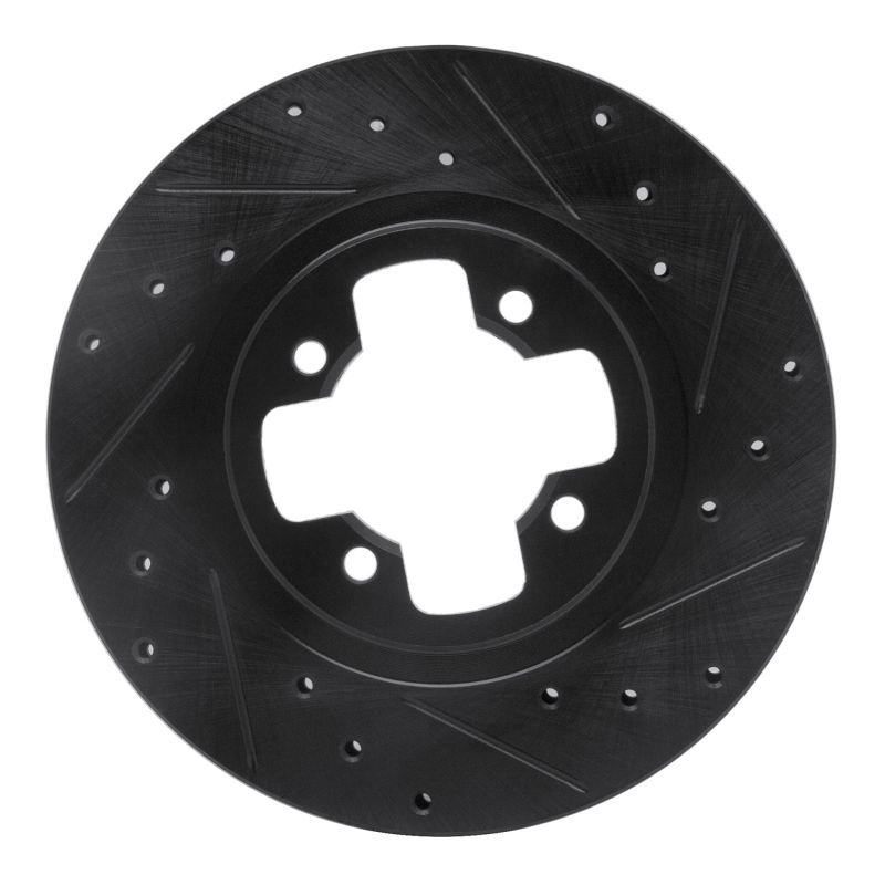 Picture of R1 81-88 Nissan Maxima Front Right Drilled & Slotted Black Brake Rotor