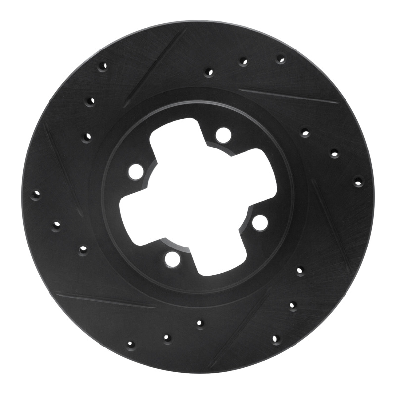Picture of R1 81-88 Nissan Maxima Front Left Drilled & Slotted Black Brake Rotor