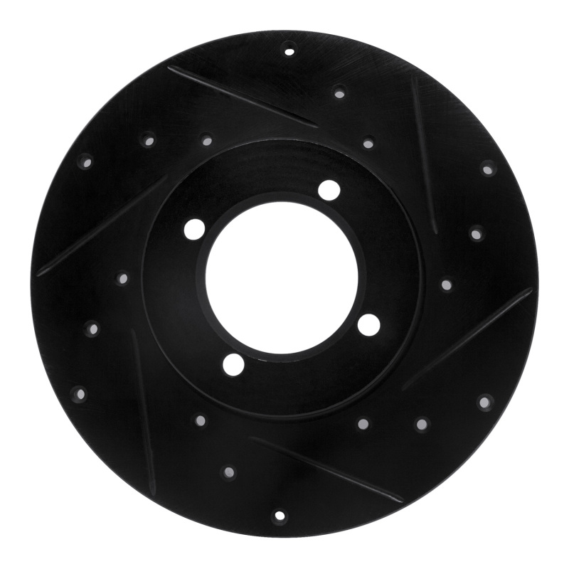 Picture of R1 80-83 Nissan 200SX Front Right Drilled & Slotted Black Brake Rotor