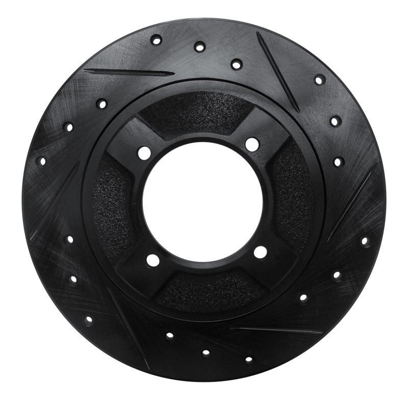 Picture of R1 82-86 Nissan Pulsar NX Front Right Drilled & Slotted Black Brake Rotor