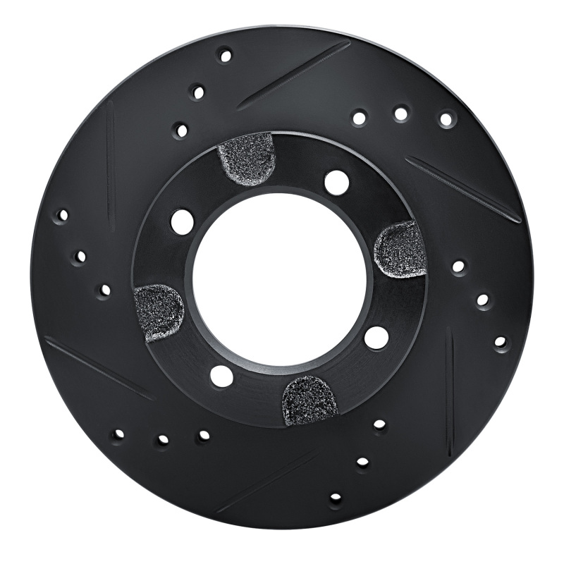 Picture of R1 82-86 Nissan STANZA Front Left Drilled & Slotted Black Brake Rotor