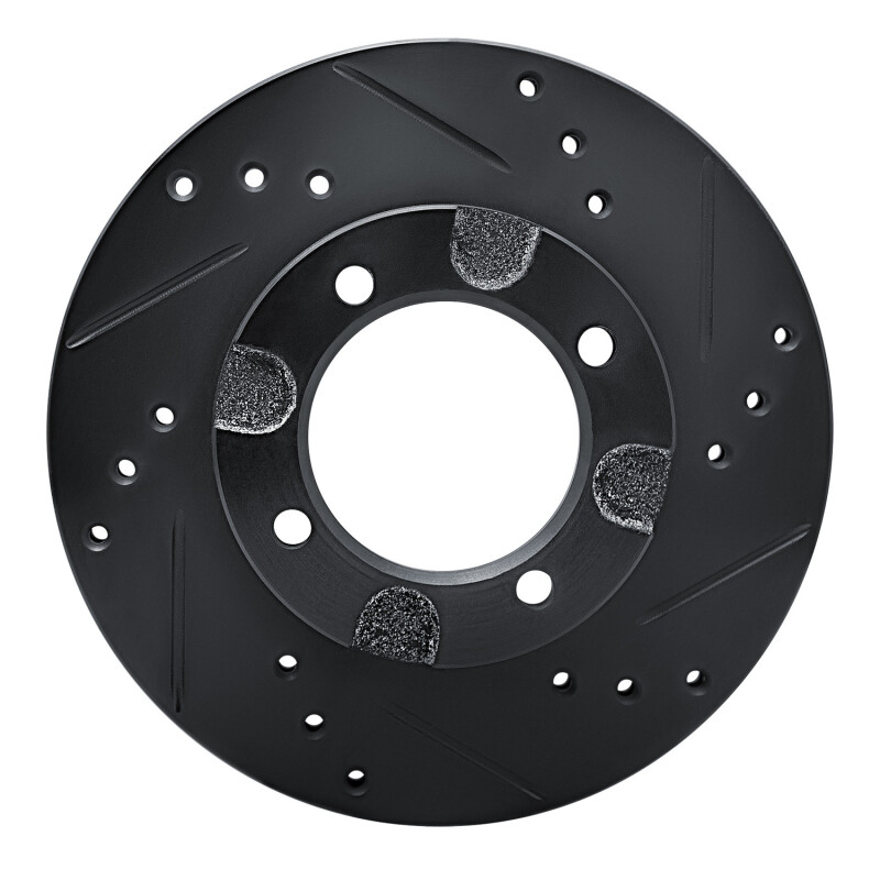Picture of R1 82-86 Nissan STANZA Front Right Drilled & Slotted Black Brake Rotor