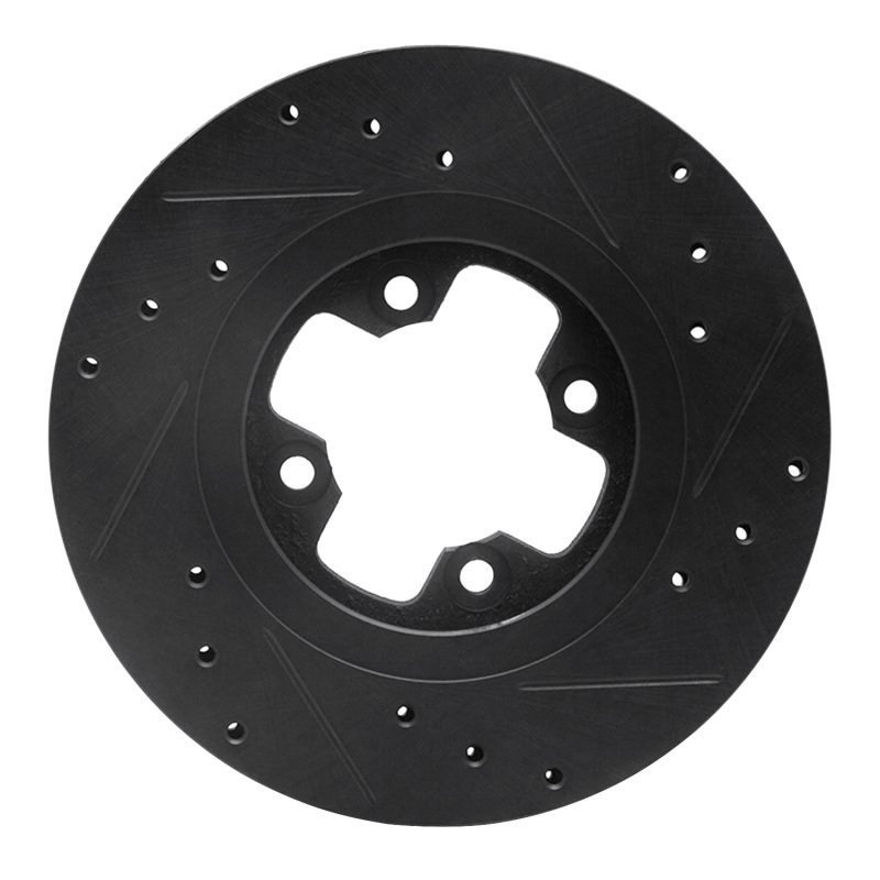 Picture of R1 81-88 Nissan Maxima Front Left Drilled & Slotted Black Brake Rotor