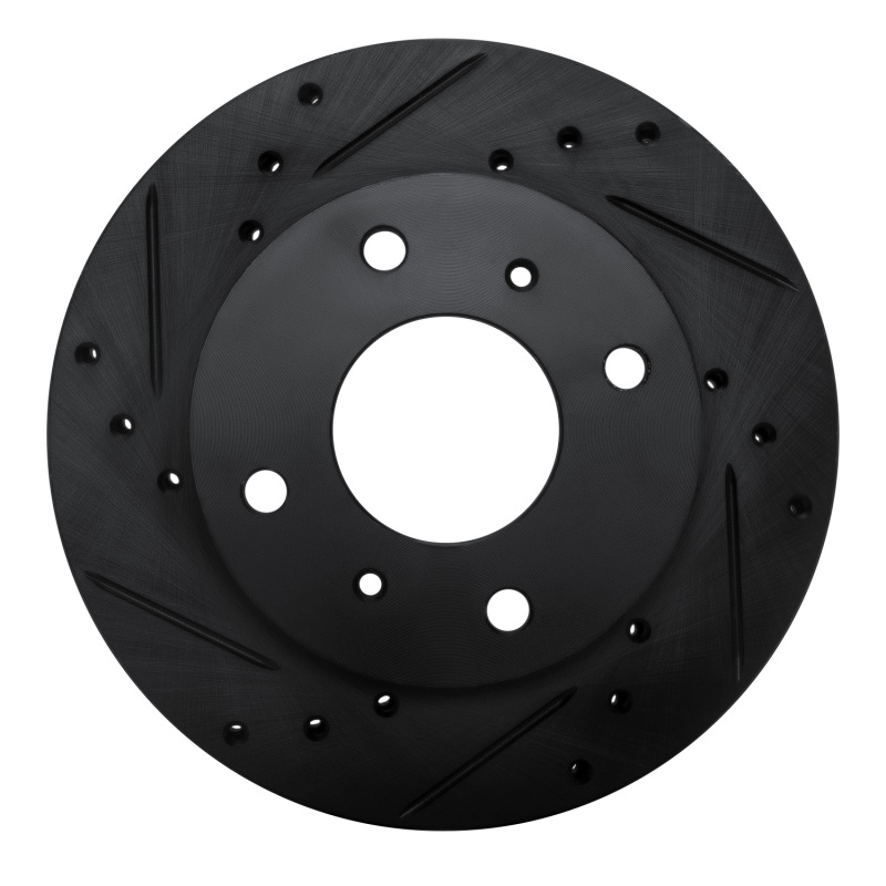 Picture of R1 85-89 Nissan STANZA Front Left Drilled & Slotted Black Brake Rotor