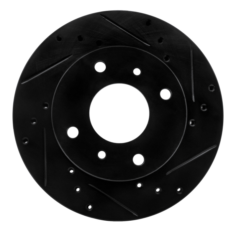 Picture of R1 85-89 Nissan STANZA Front Right Drilled & Slotted Black Brake Rotor