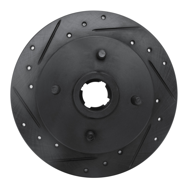 Picture of R1 88-88 Nissan Maxima Rear Right Drilled & Slotted Black Brake Rotor