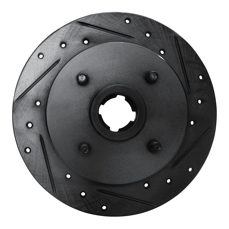 Picture of R1 88-88 Nissan Maxima Rear Left Drilled & Slotted Black Brake Rotor