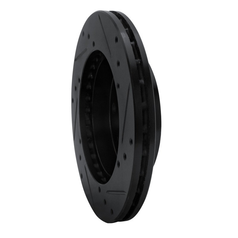 Picture of R1 85-89 Nissan STANZA Front Left Drilled & Slotted Black Brake Rotor