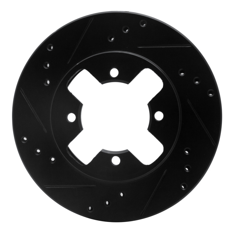 Picture of R1 84-86 Nissan 300ZX Front Left Drilled & Slotted Black Brake Rotor