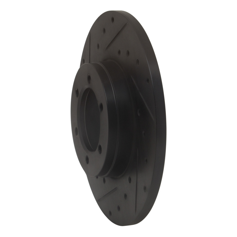 Picture of R1 78-82 Nissan 720 DATSUN Front Left Drilled & Slotted Black Brake Rotor
