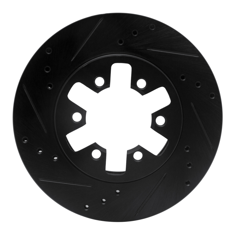Picture of R1 85-12 Nissan NP300 (Mexico) Front Left Drilled & Slotted Black Brake Rotor