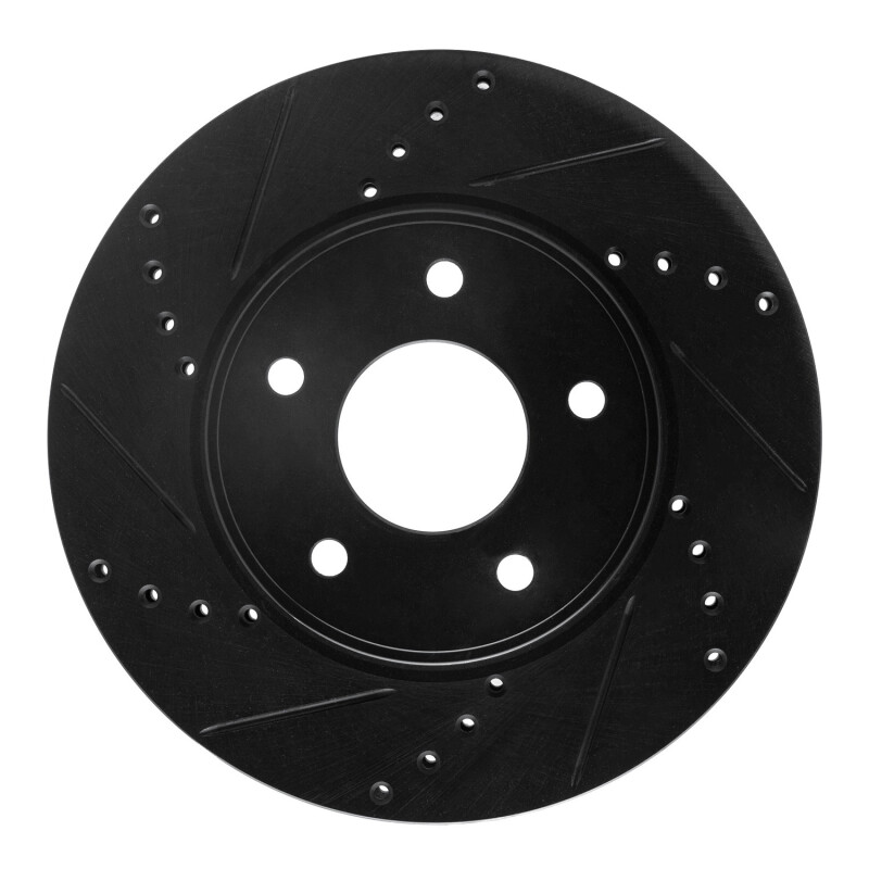 Picture of R1 11-25 Chevrolet City Express Front Left Drilled & Slotted Black Brake Rotor