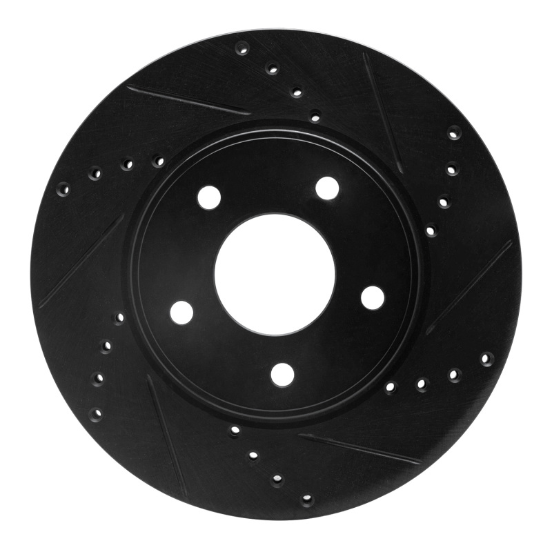 Picture of R1 11-25 Chevrolet City Express Front Right Drilled & Slotted Black Brake Rotor