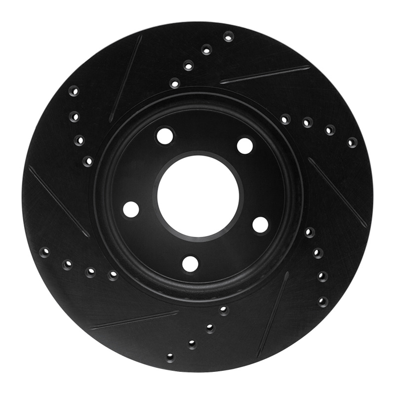 Picture of R1 11-25 Chevrolet City Express Front Right Drilled & Slotted Black Brake Rotor