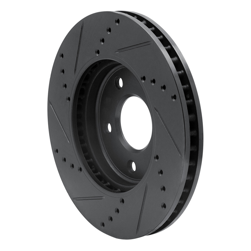 Picture of R1 11-25 Chevrolet City Express Front Right Drilled & Slotted Black Brake Rotor