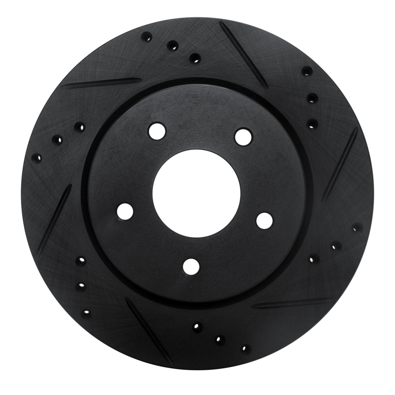 Picture of R1 17-25 Nissan X-Trail (Mexico) Rear Right Drilled & Slotted Black Brake Rotor