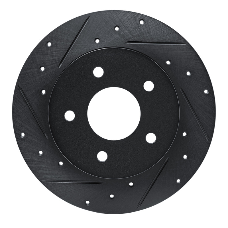 Picture of R1 19-25 Nissan ALTIMA Rear Left Drilled & Slotted Black Brake Rotor