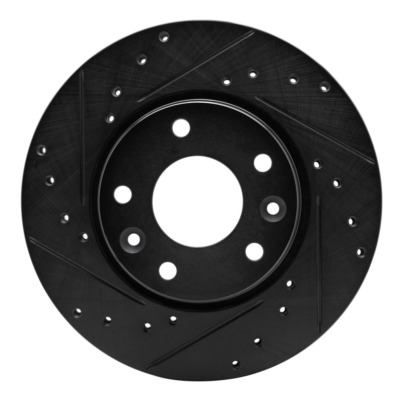 Picture of R1 20-25 Nissan SENTRA Front Left Drilled & Slotted Black Brake Rotor