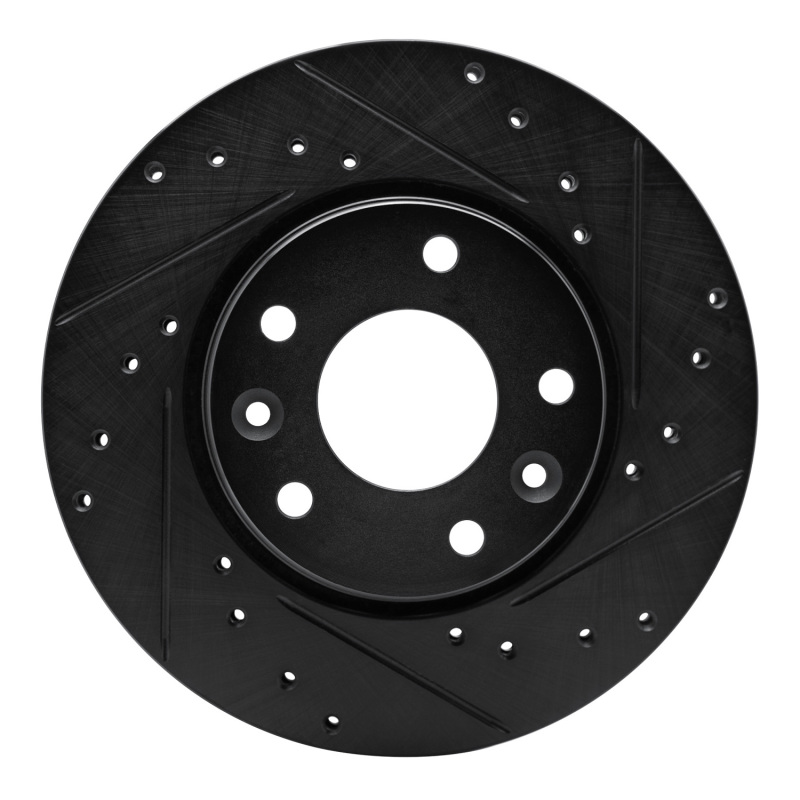 Picture of R1 20-25 Nissan SENTRA Front Right Drilled & Slotted Black Brake Rotor