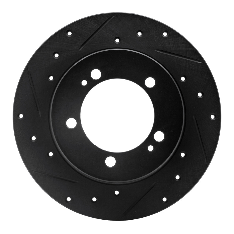 Picture of R1 90-94 Eagle TALON Rear Left Drilled & Slotted Black Brake Rotor