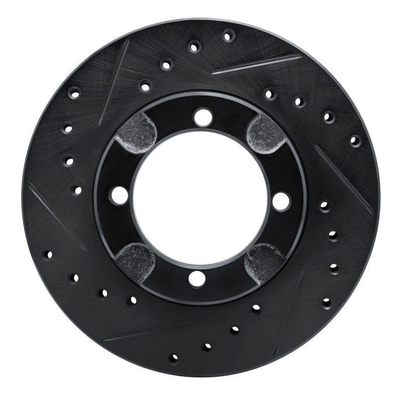 Picture of R1 91-92 Dodge COLT Front Left Drilled & Slotted Black Brake Rotor