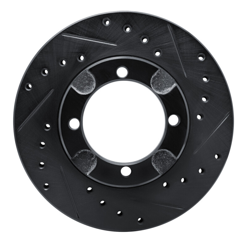 Picture of R1 91-92 Dodge COLT Front Right Drilled & Slotted Black Brake Rotor