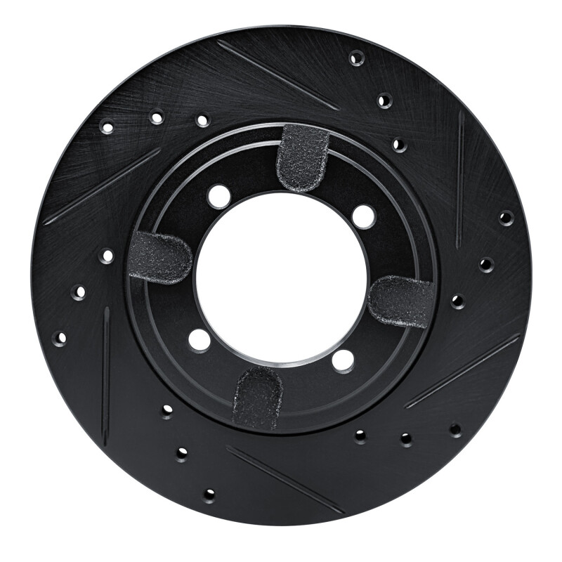 Picture of R1 91-92 Mitsubishi Mirage Front Right Drilled & Slotted Black Brake Rotor