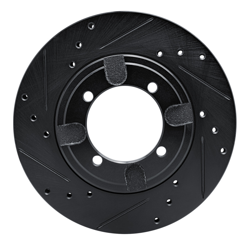Picture of R1 91-92 Mitsubishi Mirage Front Left Drilled & Slotted Black Brake Rotor