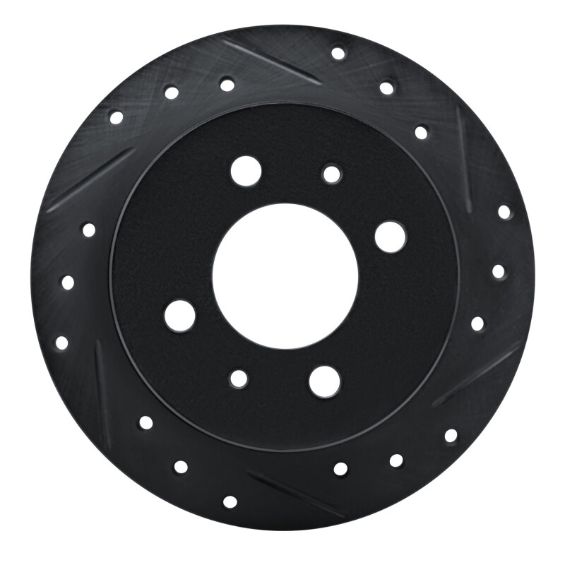 Picture of R1 92-96 Dodge COLT Rear Right Drilled & Slotted Black Brake Rotor