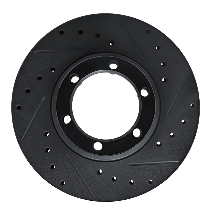 Picture of R1 81-87 Dodge D50 Front Right Drilled & Slotted Black Brake Rotor