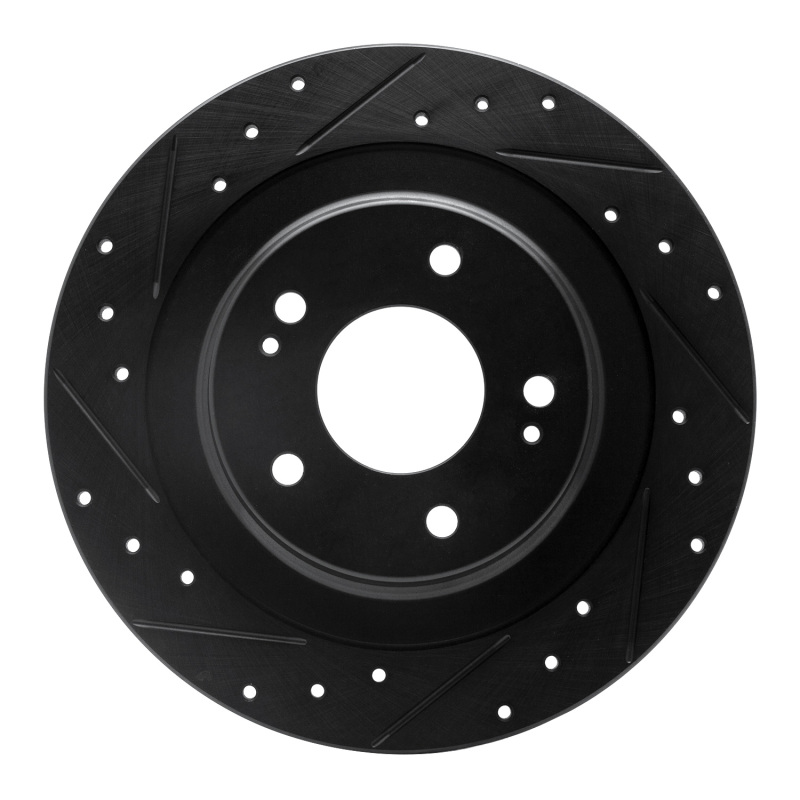 Picture of R1 13-25 Mitsubishi Eclipse Cross Rear Left Drilled & Slotted Black Brake Rotor