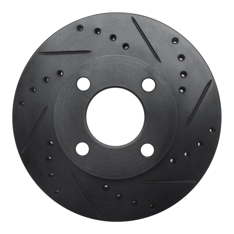Picture of R1 78-92 Audi 80 Front Right Drilled & Slotted Black Brake Rotor