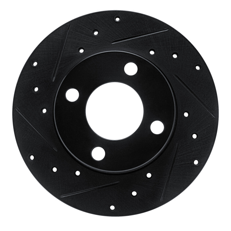 Picture of R1 78-85 Audi 5000 Front Left Drilled & Slotted Black Brake Rotor