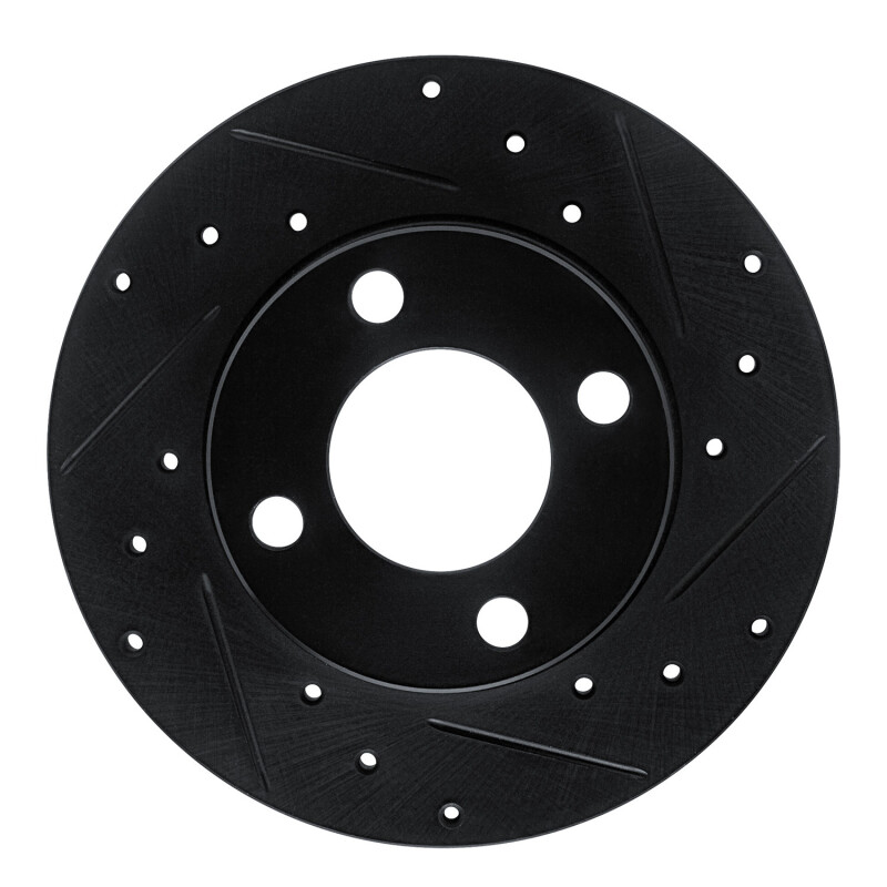 Picture of R1 78-85 Audi 5000 Front Right Drilled & Slotted Black Brake Rotor
