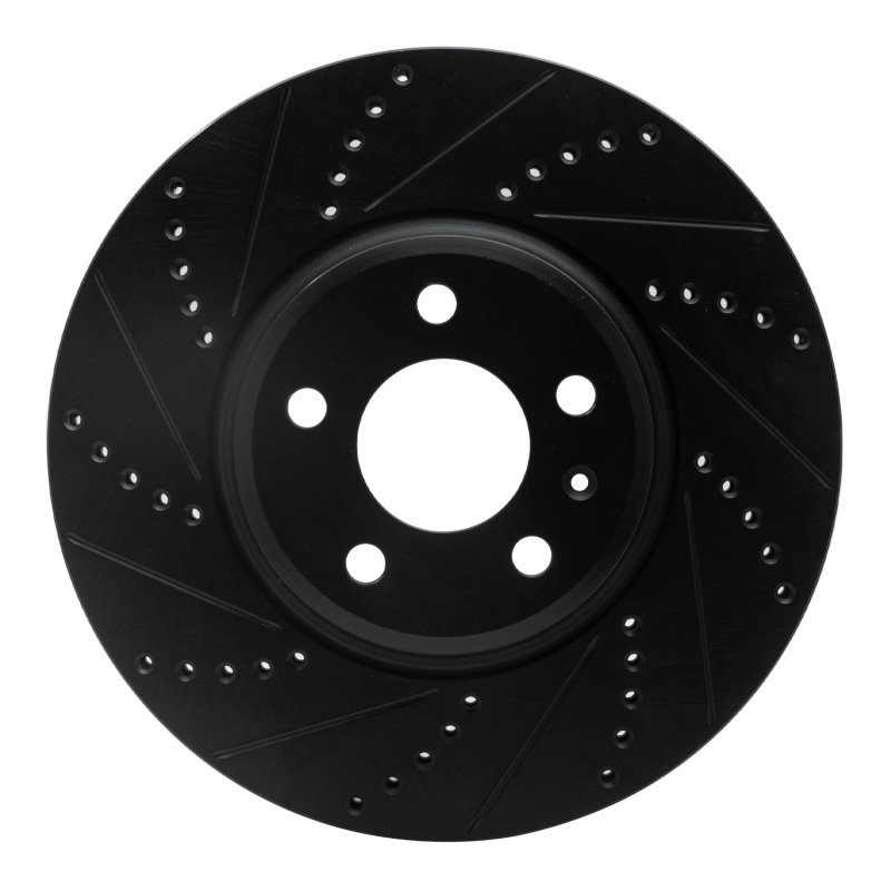 Picture of R1 08-12 Audi Q5 (Mexico) Front Left Drilled & Slotted Black Brake Rotor
