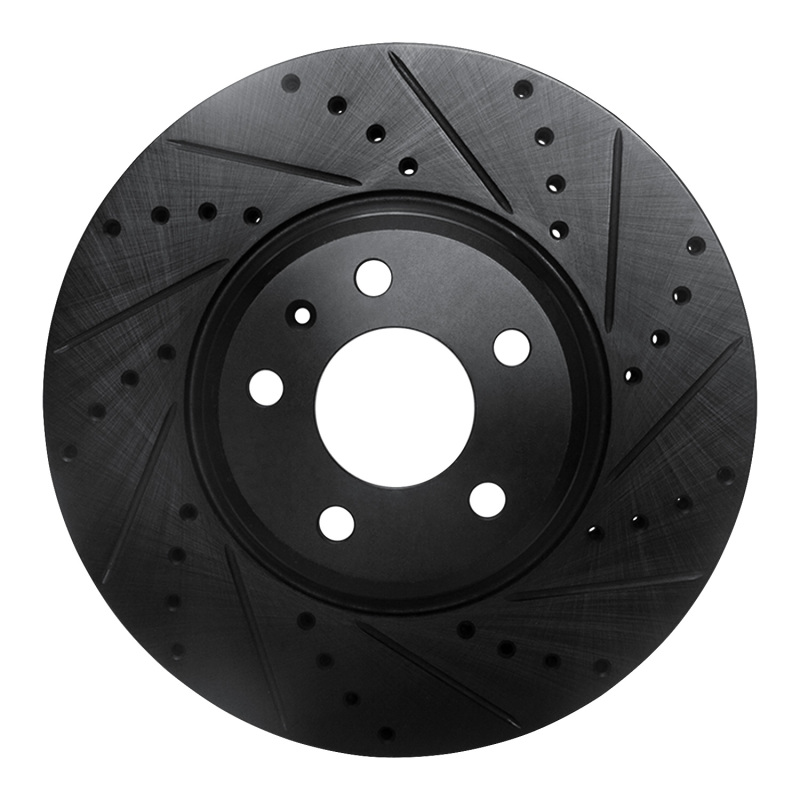 Picture of R1 08-12 Audi Q5 (Mexico) Front Right Drilled & Slotted Black Brake Rotor