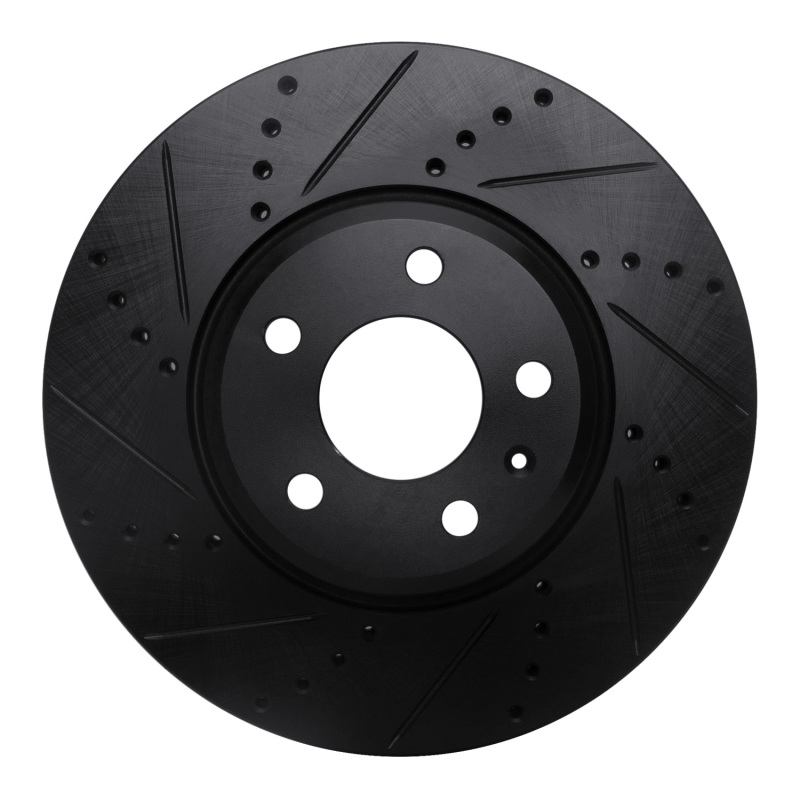 Picture of R1 08-25 Audi A4 (Mexico) Front Left Drilled & Slotted Black Brake Rotor