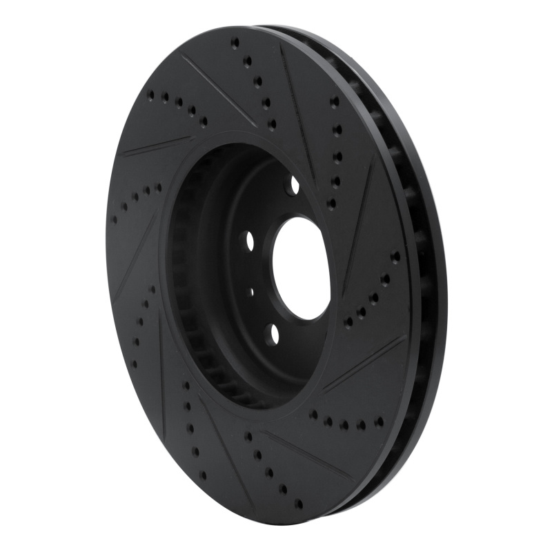 Picture of R1 08-12 Audi Q5 (Mexico) Front Left Drilled & Slotted Black Brake Rotor