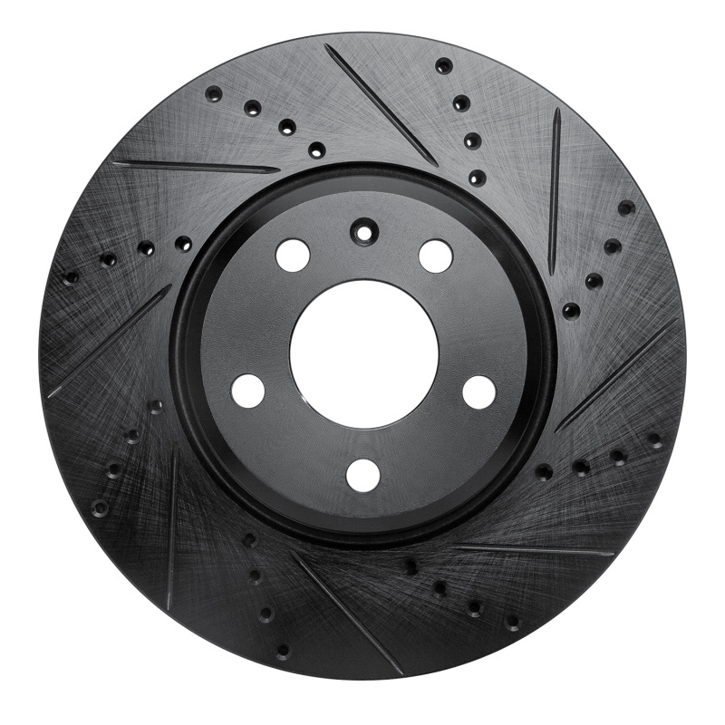 Picture of R1 08-25 Audi A4 Quattro Front Right Drilled & Slotted Black Brake Rotor