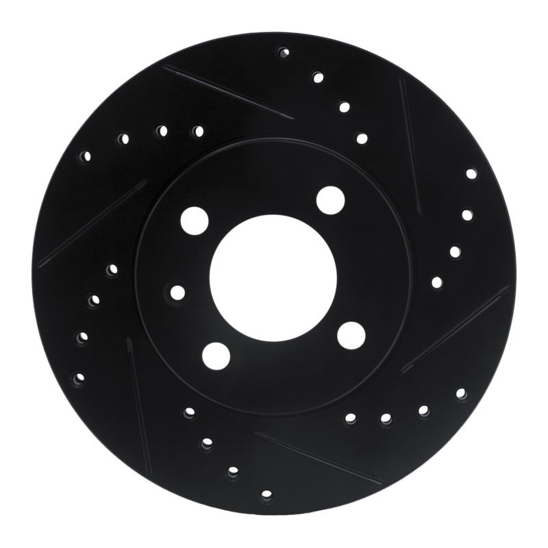 Picture of R1 86-08 Volkswagen DERBY (Mexico) Front Right Drilled & Slotted Black Brake Rotor