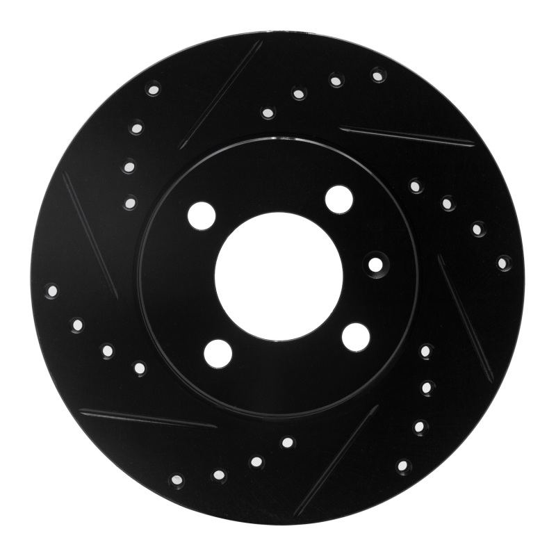 Picture of R1 86-08 Volkswagen DERBY (Mexico) Front Left Drilled & Slotted Black Brake Rotor