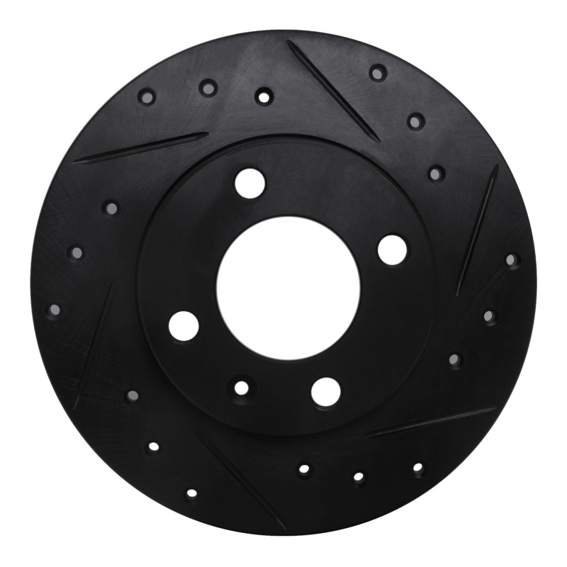 Picture of R1 86-93 Volkswagen Quantum Rear Right Drilled & Slotted Black Brake Rotor