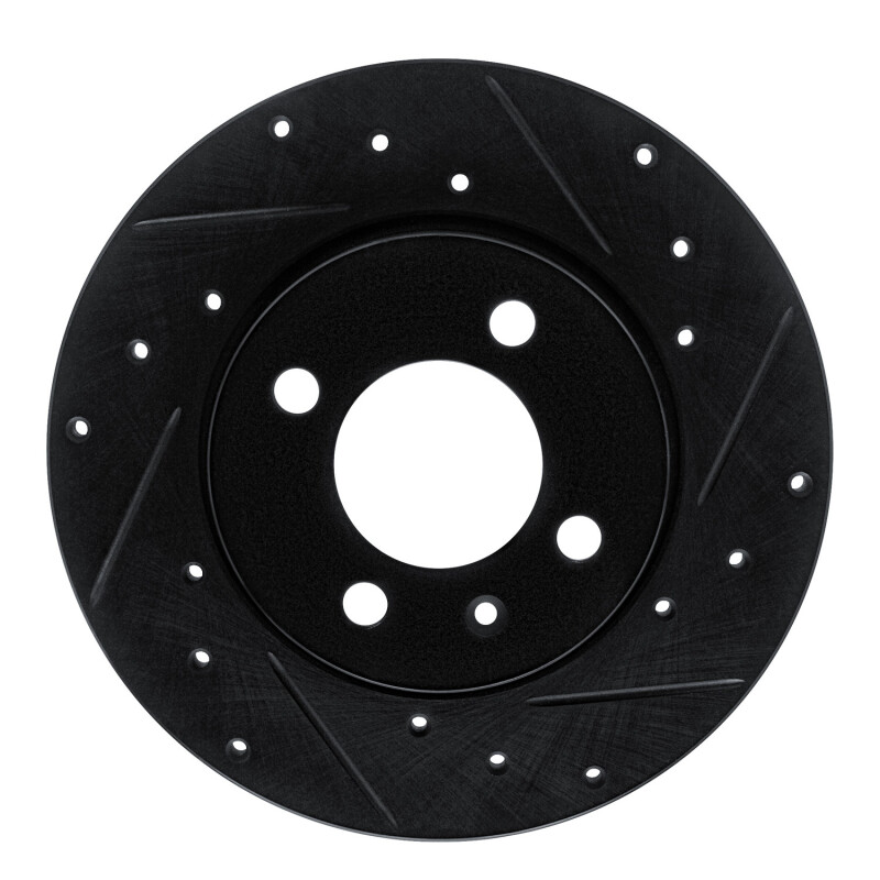 Picture of R1 84-97 Audi Coupe Front Right Drilled & Slotted Black Brake Rotor
