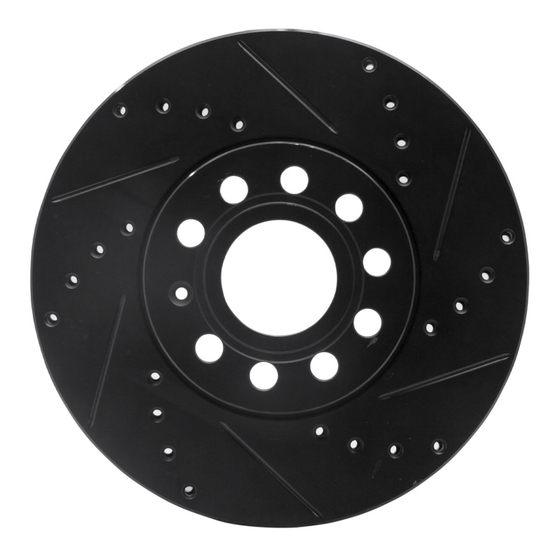 Picture of R1 05-25 Audi A3 (Mexico) Front Right Drilled & Slotted Black Brake Rotor